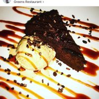 Dessert vegan chocolate cake at Greens Restaurant in San Francisco