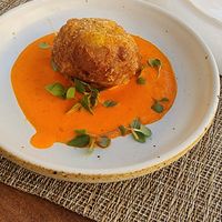 Corn fritter ala delish at Greens Restaurant in San Francisco