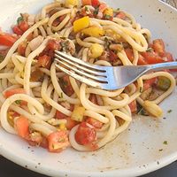 Spaghetti 'aglio e olio' at Greens Restaurant in San Francisco