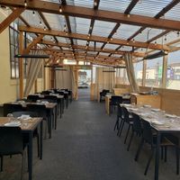 Outdoor patio with heaters and dog friendly at Greens Restaurant in San Francisco