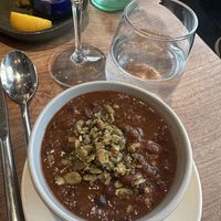 Black bean chili   at Greens Restaurant in San Francisco