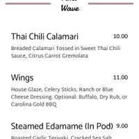 App menu - Edamame 10-1-20 at The Surf in Fernandina Beach