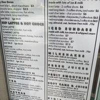 Drink menu at Snag & Brown in Annerley