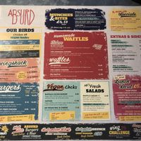 Menu 1 at Absurd Bird in Exeter