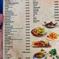 Menu at Tiem Chat Thanh Thao in Pleiku