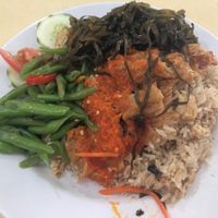 Chicken rice with 2 added veggie dishes  at Tanaka Vegetarian 巧田中素食 - Bukit Gombak in West Singapore