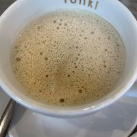 Oat latte (already started drinking haha)   at Granny Dowbekins Tearooms in Penrith