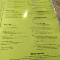 Menu at Granny Dowbekins Tearooms in Penrith