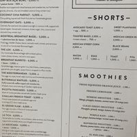 Menu at Surf Box in Playa Flamingo
