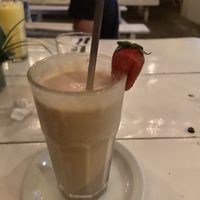 Banana, chocolate, peanut butter and coconut milkshake at Surf Box in Playa Flamingo