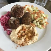 Falafel - available gluten free too, they brought me corn tortillas instead of the pita  at Surf Box in Playa Flamingo