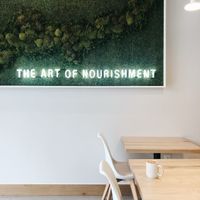 neon sign at Brewed+Pressed - Payne St in Dallas