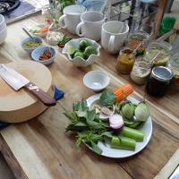 Prep Table at We Love Green in Chiang Mai