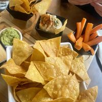 Nachos, guacamole, hummus  at Txinuk in Getxo