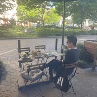 Cool sitting outside   at Plantmilkyway in Budapest