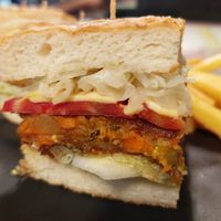 Veg Burger at Leopold Cafe in Mumbai