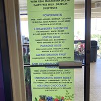 Menu  at Barefoot Zone in Captain Cook