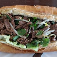 Larb baguette at Kapphet Vegan in Vang Vieng