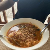 Coconut noodle soup   at Kapphet Vegan in Vang Vieng