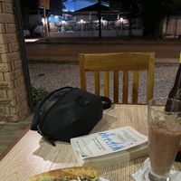 Not the best photo but this was the delicious vegan soy protein Larb sandwich in the softest, lightest baguette and a mixed smoothie on the side! Portions huge!  at Kapphet Vegan in Vang Vieng