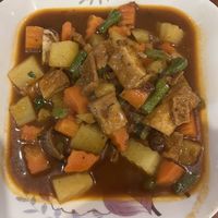 Sweet and sour tofu   at Kapphet Vegan in Vang Vieng