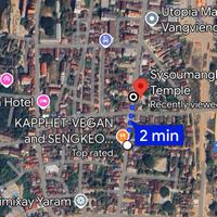 Google maps. Sysoumangkhararam Temple is Buddha Statue  at Kapphet Vegan in Vang Vieng