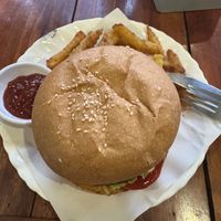 Burger   at Kapphet Vegan in Vang Vieng