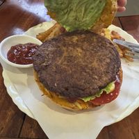Burger againn  at Kapphet Vegan in Vang Vieng