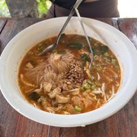 Coconut vegetable soup (similar to laksa) - the best!   at Kapphet Vegan in Vang Vieng