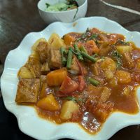 Sweet and Sour Tofu at Kapphet Vegan in Vang Vieng