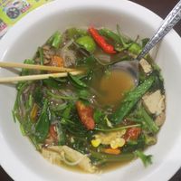 The noodle soup (15k)  is delicious. Make sure to ask for some Thai basil and mint as it really enhanced the flavour at Kapphet Vegan in Vang Vieng