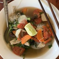 Rice noodle soup 15000 at Kapphet Vegan in Vang Vieng