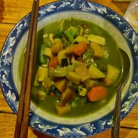 Green curry at Kapphet Vegan in Vang Vieng