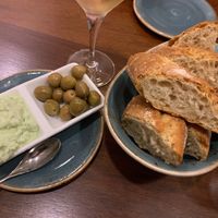 Bread olives and aioli  at Sa Bodegueta in Mallorca