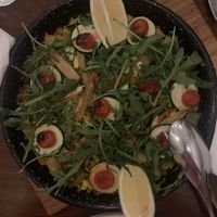 Vegan paella with Heura   at Sa Bodegueta in Mallorca