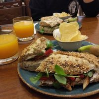 Menú desayuno: zumo, café y bocadillo de Heura!   at Sa Bodegueta in Mallorca