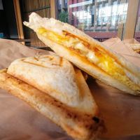 Cauliflower cheese toastie at For Change Cafe - Melbourne Uni. in Parkville