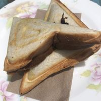Pesto, mushroom and tomato toastie at For Change Cafe - Melbourne Uni. in Parkville