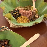 Rice with 6 different curry’s   at Ranbath in Colombo