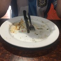 Husbands empty plate, guess he enjoyed it then! at The Lillipad Cafe in Cairns