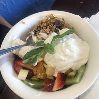 Fruit and coconut yogurt   at The Lillipad Cafe in Cairns