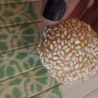 Red bean sesame ball at Enjoy Vegetarian Restaurant - Sunset District in San Francisco