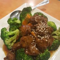 Brocolli and spare ribs at Enjoy Vegetarian Restaurant - Sunset District in San Francisco