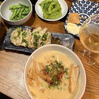 Vegan gyoza, (half-eaten) vegan kaarage, and vegan red ramen ❤️  at Taro's Ramen in Brisbane