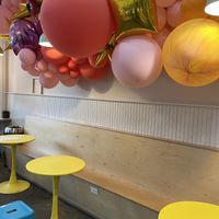 Interior always decorated with fun balloons!  at Loblolly Creamery in Little Rock