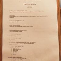 Dessert menu - accurate July 2021 at The Swan in Wotton-under-edge