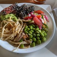 Vegan poke bowl at grow fresh local food in Macon