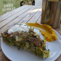 Vegan and gluten-free quiche at Gratitude in Tauranga