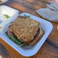 Vegan breakfast sandwich  at Honest Biscuits in Seattle