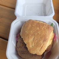 Vegan biscuit sandwich at Honest Biscuits in Seattle